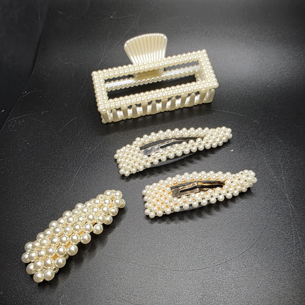 Pearl Hair Clip Set Vintage, Chic, Balletcore